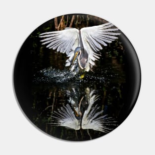 Reflected Heron Pin