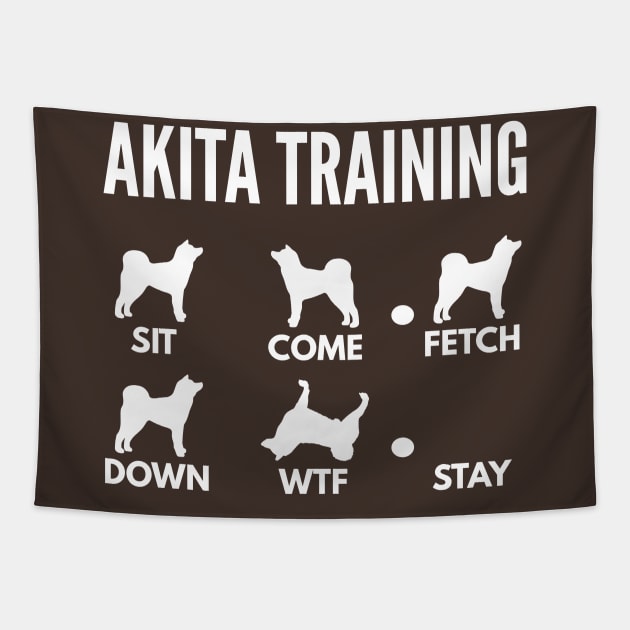 Akita Inu Training Akita Dog Tricks Tapestry by DoggyStyles