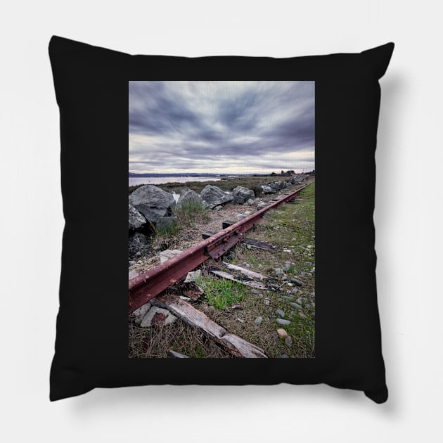 Off the Rail Pillow by JeffreySchwartz