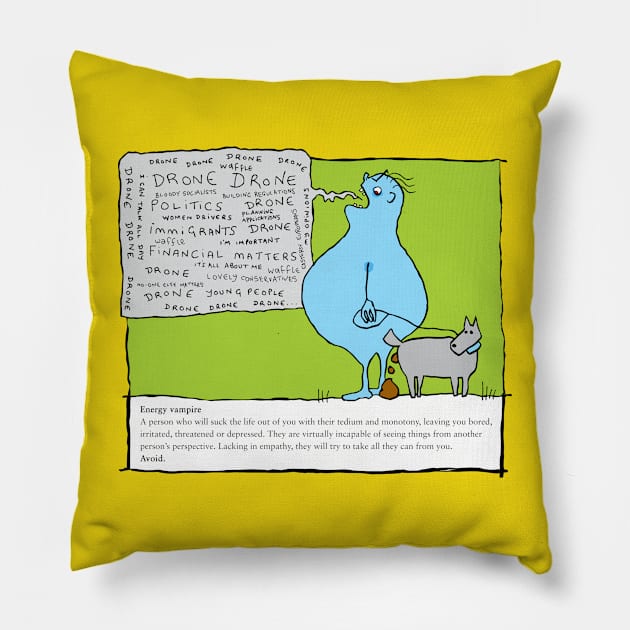 ENERGY VAMPIRE, ILLUSTRATION WITH DEFINITION Pillow by CliffordHayes