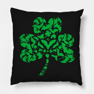 St. Batty's Day Shamrock Pillow