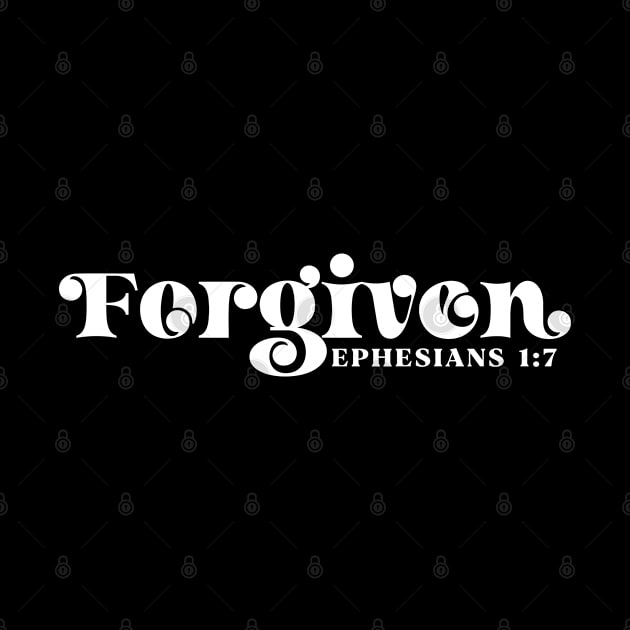 Forgiven, Ephesians 1:7, Christian, Bible Verse by ChristianLifeApparel