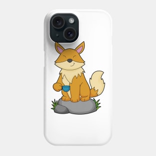 Fox with Coffee cup Phone Case