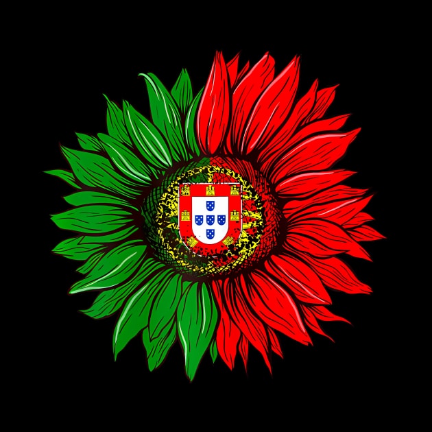 Sunflower Portugal Flag Portuguese by Namatustee