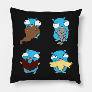 Bearded Gophers Group Pillow