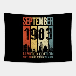 Made In 1983 September Years Of Being Awesome Tapestry