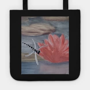 Dragonfly's flight of delight oil painting by Tabitha Kremesec Tote