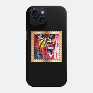 African Artwork, African Woman Screaming Phone Case