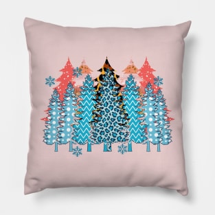 cool leopard pattern christmas trees gift Pillow