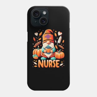 Thanksgiving Nurse Gnomes Fall Scrub Top Autumn RN Women Phone Case