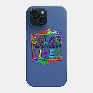 Color Outside The Lines Autism, Autism Awareness, Autism Lines Phone Case