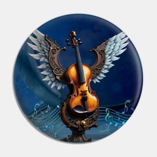 Wonderful elegant violin with wings. Pin