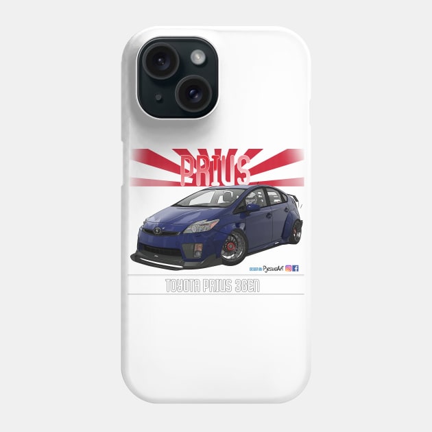 Toyota Prius 2JZ Blue Phone Case by PjesusArt