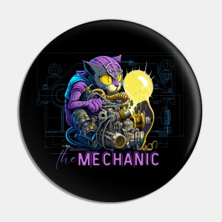 Cute Cat Mechanic Pin