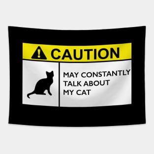 Caution Cat Tapestry