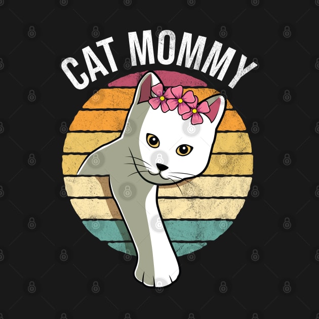 Retro Vintage Cat Mommy Funny Mothers Day Gift by HCMGift