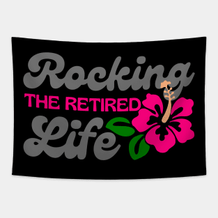 Rocking The Retired Life Pink Hibiscus Tapestry