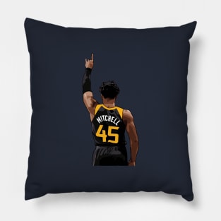 Donovan Mitchell Vector Back Black Pillow