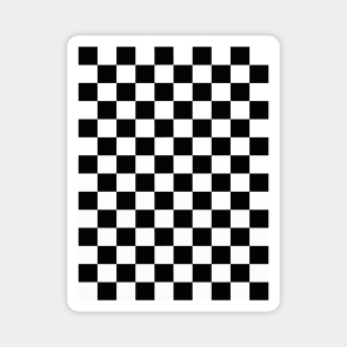 Black and White Checkered Pattern Magnet