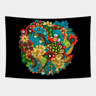 floral circular doodle ethnic Tapestry