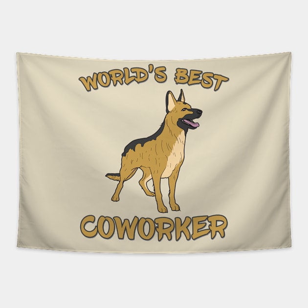 German Shepherd World's Best Coworker Tapestry by DeesDeesigns