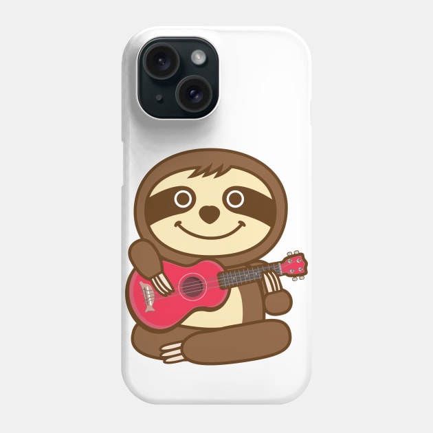 Sloth ukulele Phone Case by Plushism