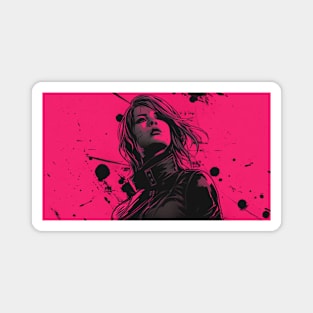 Yakuza Cyberpunk Girl Japanese Vaporwave Urban Style Magnet