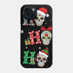 Ho Ho Ho Funny Sugar Skull Christmas Lights Phone Case