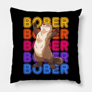 Funny Polish Internet Meme Bobr Bober Kurwa Colorful Text Art Pillow