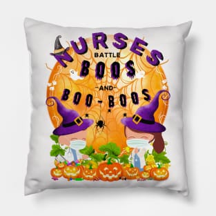 Nurses Battle Boos and Boo-Boos Pillow