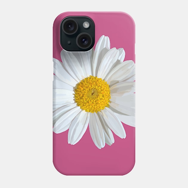 White marguerite blossom on pink Phone Case by A_using_colors