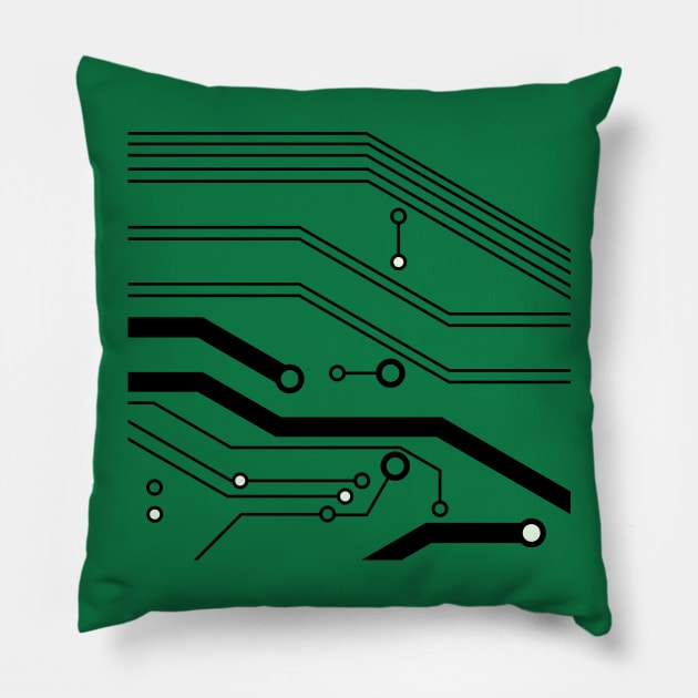 circuit board (transparant) Pillow by zensunni