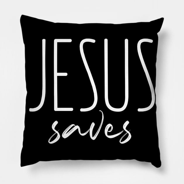 Jesus Saves Pillow by GreatIAM.me