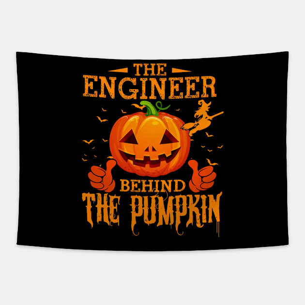 Mens The CHEF Behind The Pumpkin T shirt Funny Halloween T Shirt_ENGINEER Tapestry by Sinclairmccallsavd