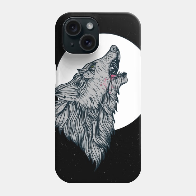 Direwolf Howling at the Moon Phone Case by TheRealestDesigns