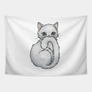 Cute Fluffy Kitten, Grey Tapestry