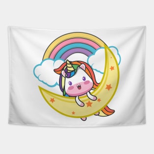 unicorn go the moon Tapestry