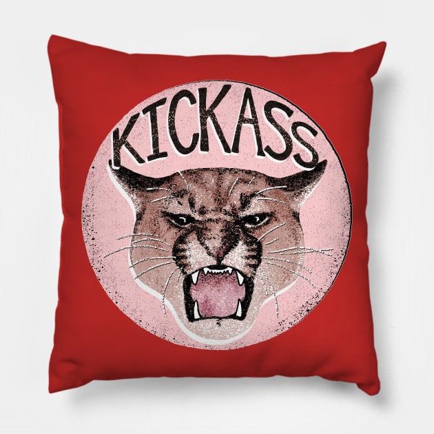 Kickass Large Cat Roaring Pillow by Annelie