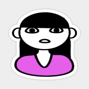 Cartoon Style Girl Magnet