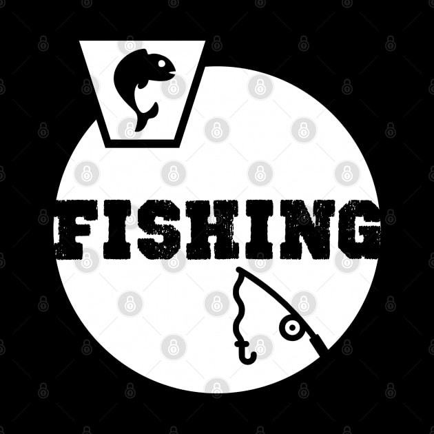 Fishing Birthday Gift Shirt. Includes a Fish and a Fishing Rod. by KAOZ