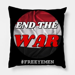 End the WAR #FreeYemen - Yemeni flag colors Pillow