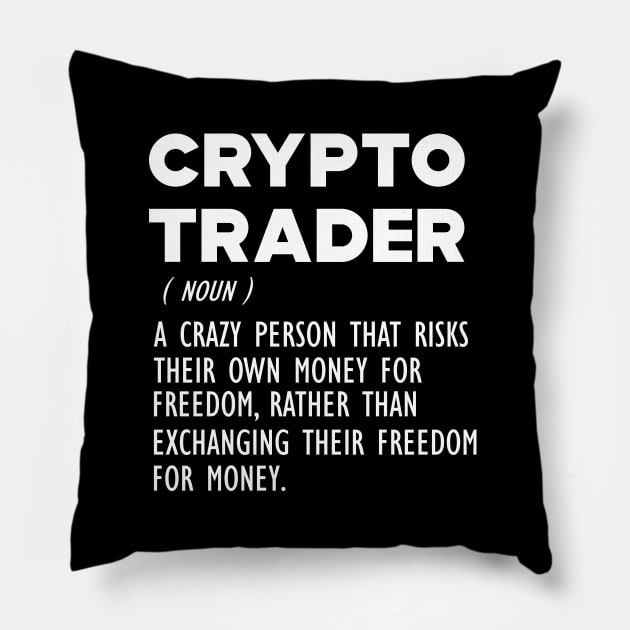 Crypto Trader Funny Definition b Pillow by KC Happy Shop