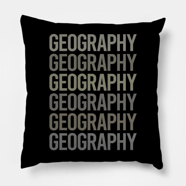 Gray Text Art Geography Pillow by Happy Life