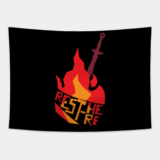 Rest Here Bonfire Firelink Tapestry