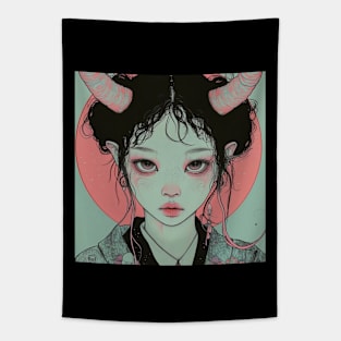 Asian Demon Girl Tapestry