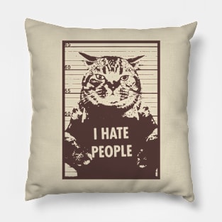 Cat hate people art Pillow