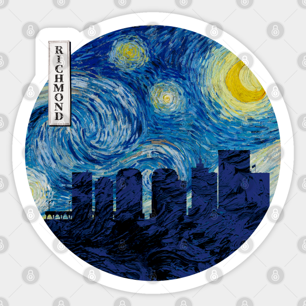 Richmond Van Gogh Starry Night Circle - Richmond - Sticker