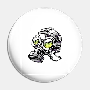 Gas mask illustration Pin