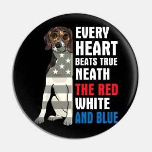 Beagle Every Heart Beats True Neath The Red White And Blue Happy Independence July 4th Day Dogs Pin