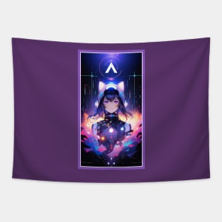 Anime Sci-Fi Cat Girl | Quality Anime Girl Artwork | Manga Girl Anime Art Tapestry